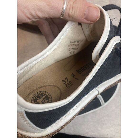 Birkenstock Santa Cruz Women's Size 6-6.5 (EU 37) Fit Navy Canvas Lace Up Shoes - Picture 11 of 12